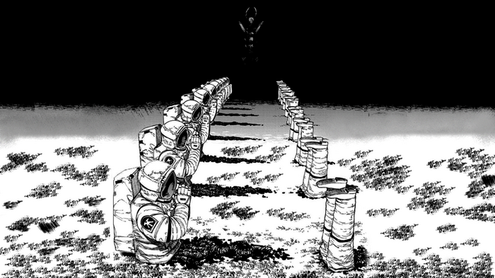 Chainsaw Man manga: Dead Astronauts in a line