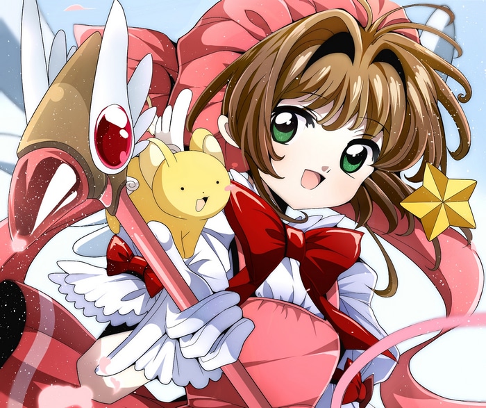 Sakura Kinomoto with Kero and Sealing Wand