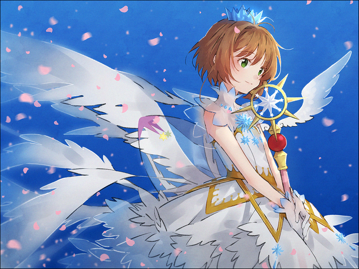 Sakura Kinomoto with Wings and Staff