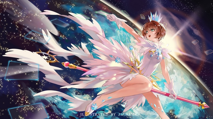 4K Sakura Kinomoto in Space with Staff