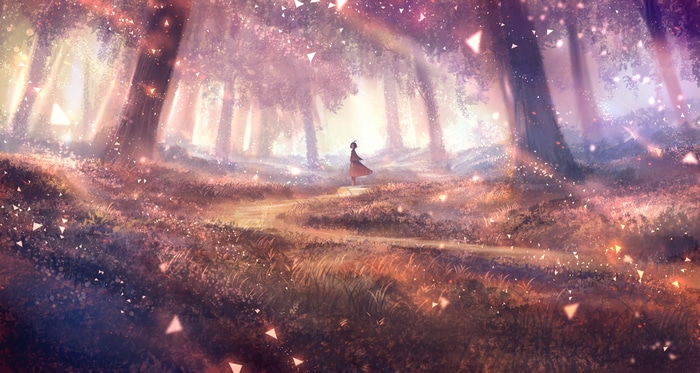 Bou Nin in a magical forest during fall