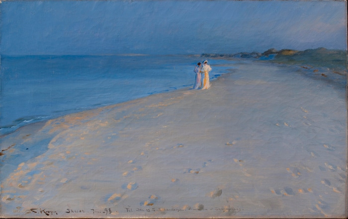 Two women on a beach at Skagen