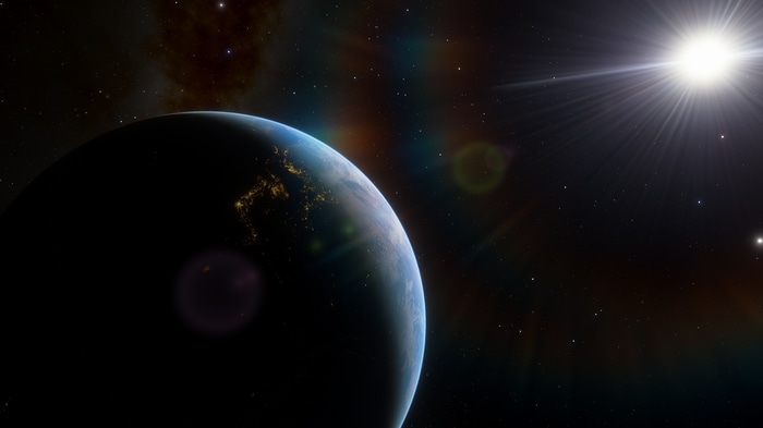 Earth and Sun in space