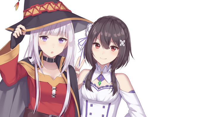 Megumin and Emilia from KonoSuba and Re:Zero
