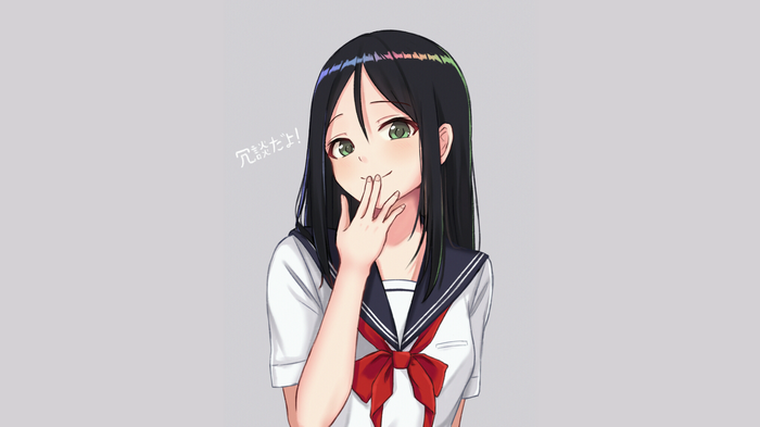 Anime girl in a sailor uniform with black hair