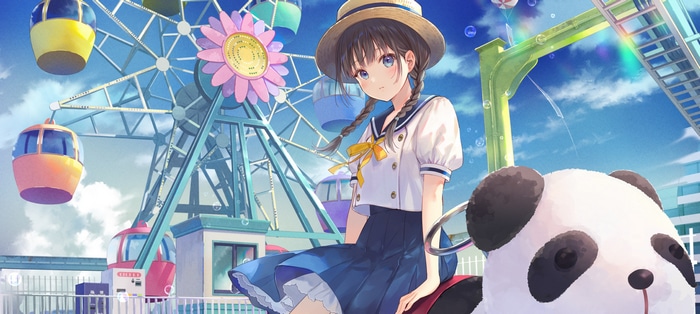 Fukahire Sanba at an Amusement Park with a Panda