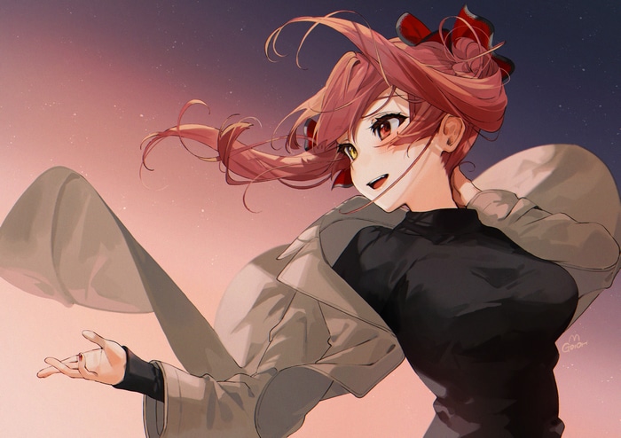 Houshou Marine from Hololive with heterochromia