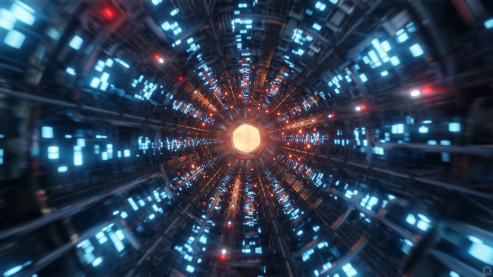 4K Abstract Sci-Fi Blender Tunnel