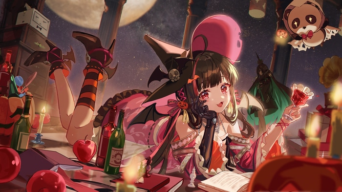 Halloween Witch with Punishing: Gray Raven elements