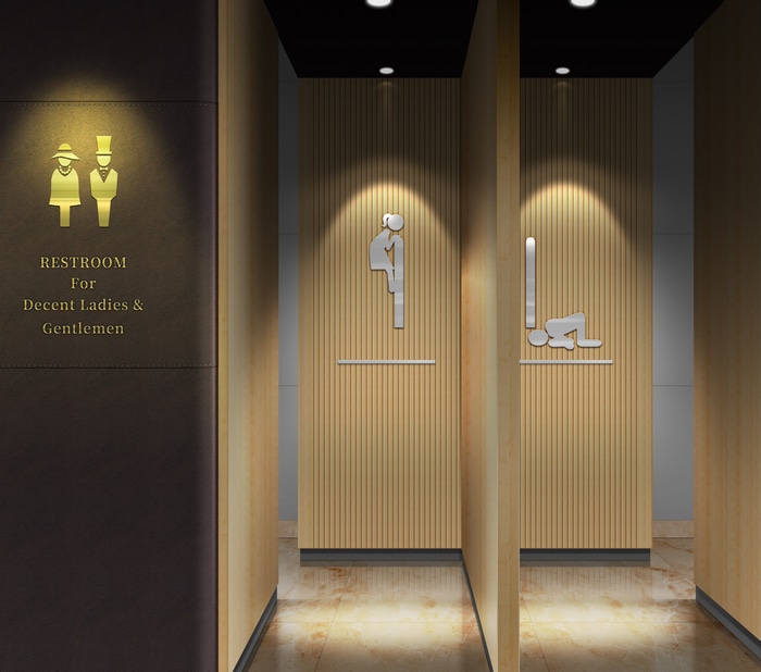 Restroom for Decent Ladies & Gentlemen sign