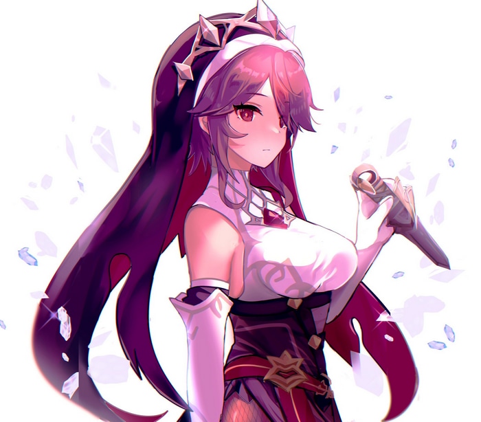 Rosaria from Genshin Impact holding a weapon