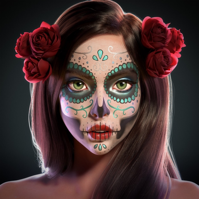 Dia de los Muertos Sugar Skull Artwork by Ernesto Ruiz Velasco