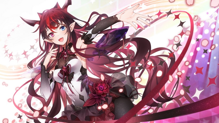 IRyS from Hololive with red and black hair