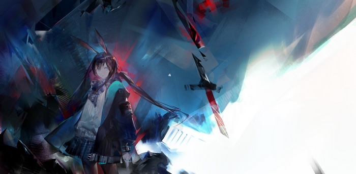 Amiya from Arknights with a sword