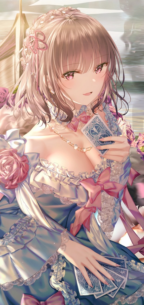 Junpaku Karen holding playing cards