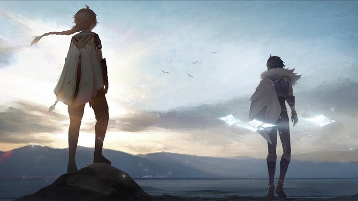 Aether and Kaeya from Genshin Impact by anna_drw01