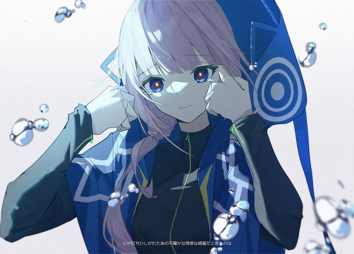 Anime girl with pink hair crying