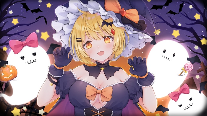 Yozora Mel in Halloween Costume with Ghosts