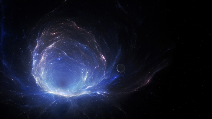 4K nebula with a planet