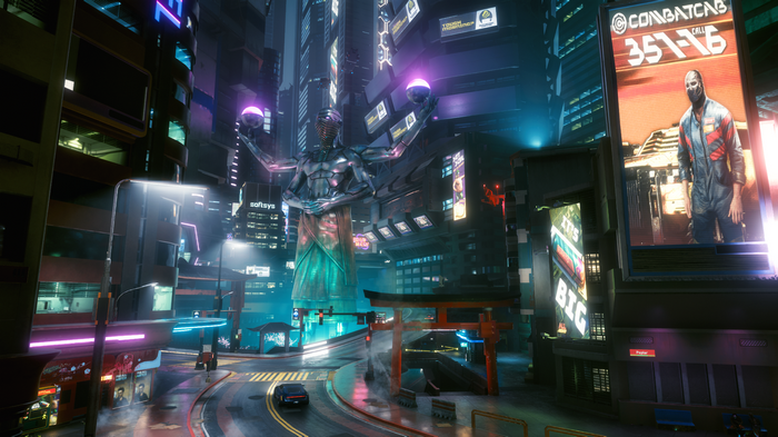 torii, CD Projekt RED, city lights, cyberpunk, screen shot, Cyberpunk ...