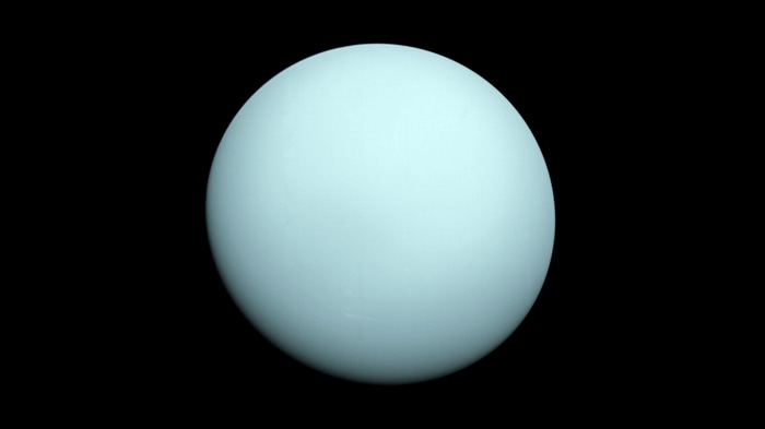 Uranus planet in space against a black background
