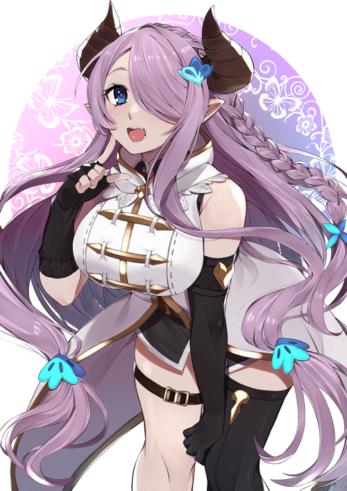 Narumeia from Granblue Fantasy with purple hair and horns