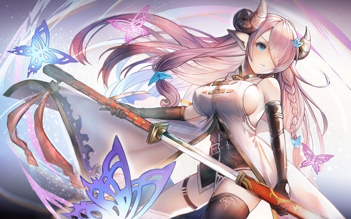 Narumeia with Sword and Butterflies in Granblue Fantasy