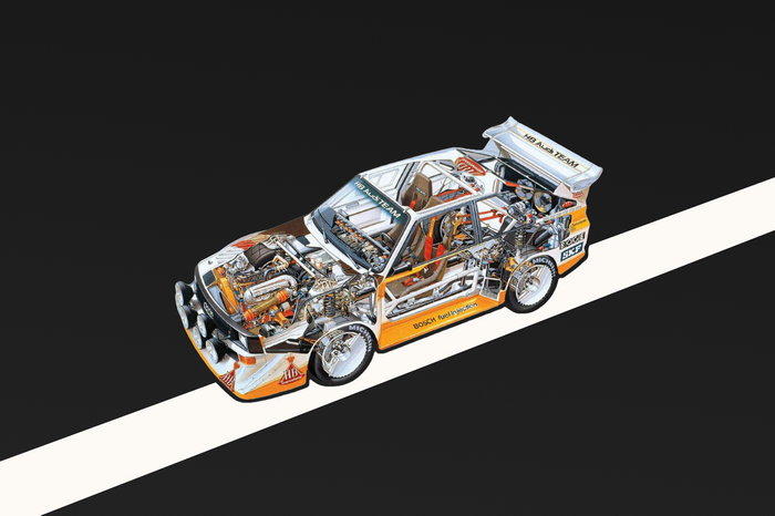 Audi Sport Quattro S1 Rally Car Cutaway