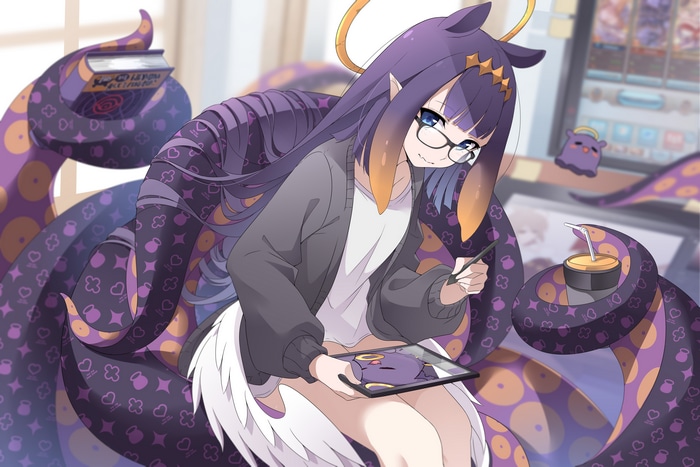 4K Ninomae Inanis with Tentacles and Glasses