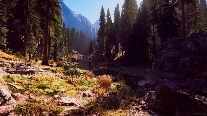 Far Cry 5 Landscape with Mountains and Forest