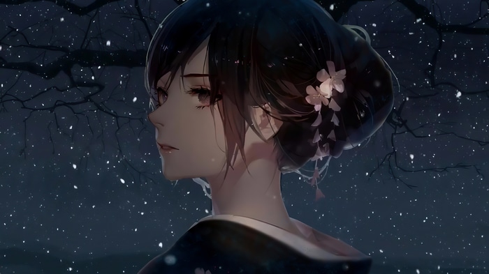 4K Anime Girl in Japanese Clothes