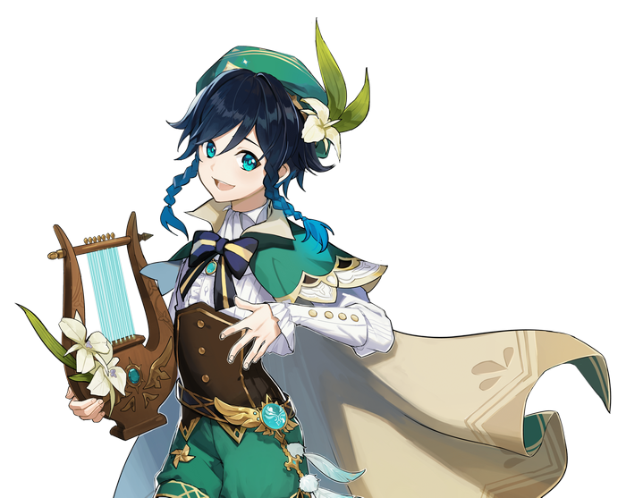 Venti from Genshin Impact with a Lyre