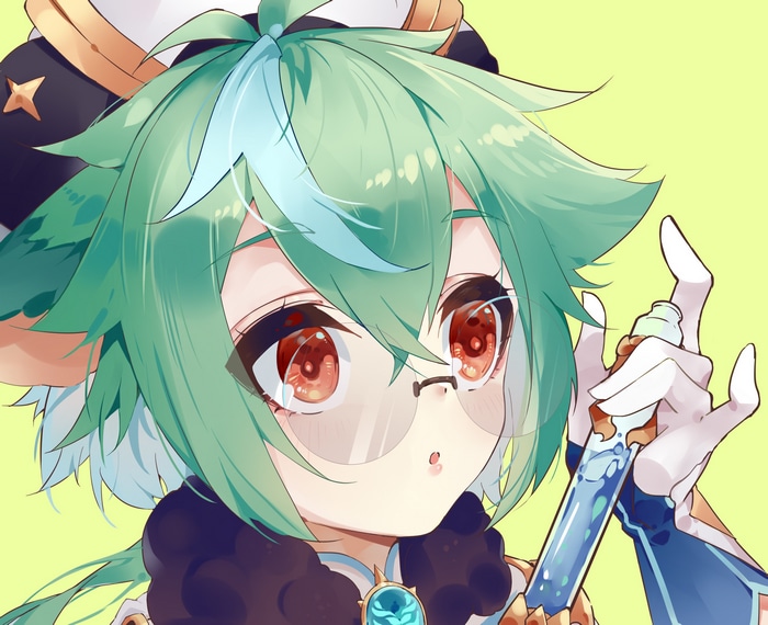 Genshin Impact Sucrose holding a potion