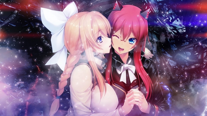 Two women from Tokyo Necro holding hands