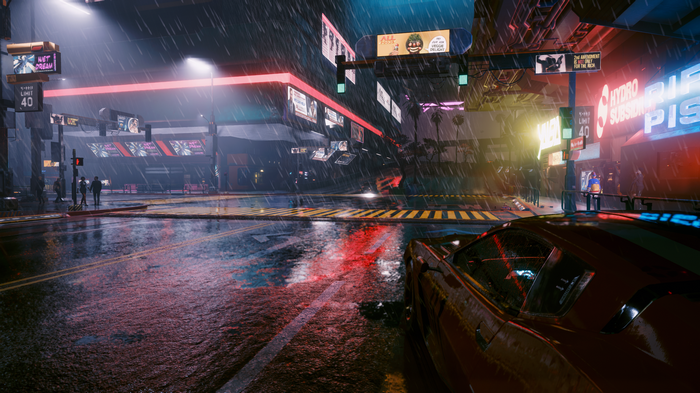 Cyberpunk 2077: Rainy Night City Street