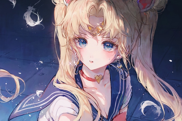 Sailor Moon with Blue Eyes and Blonde Hair