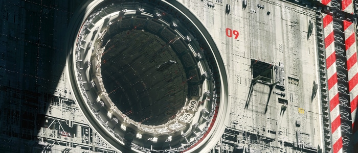 Artwork of a massive spaceship's interior