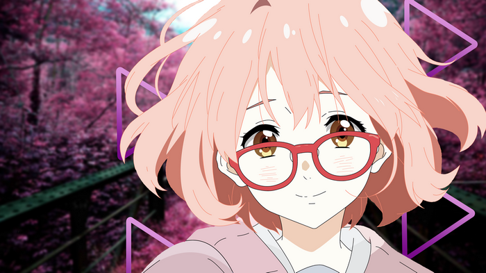 Kuriyama Mirai from Kyoukai no Kanata with pink hair