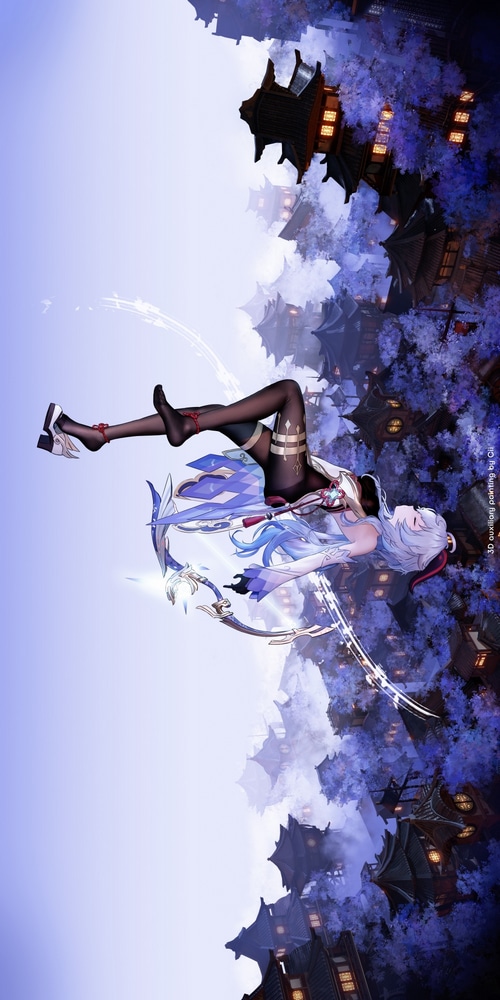 Ganyu from Genshin Impact with a bow