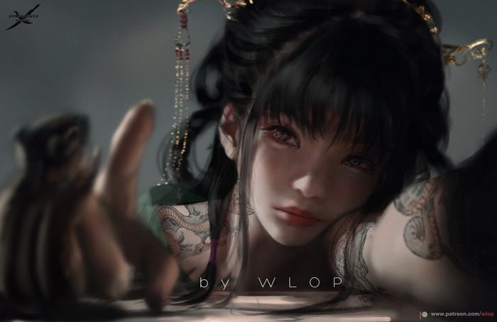 Ghostblade by WLOP, Fantasy Art