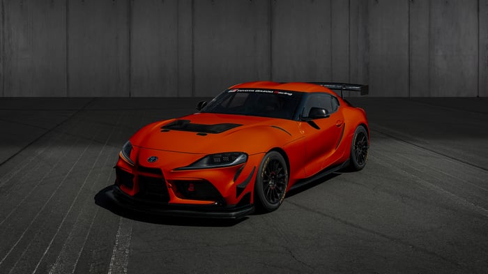 Orange Toyota GR Supra GT4 100 Edition