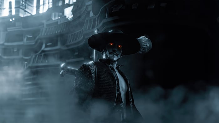 Dracule Mihawk from One Piece in dark setting