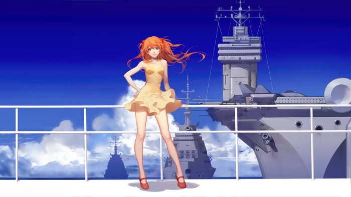 Asuka Langley Soryu on a Carrier Deck