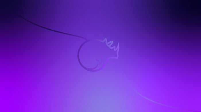 Linux Rhino logo on a purple gradient
