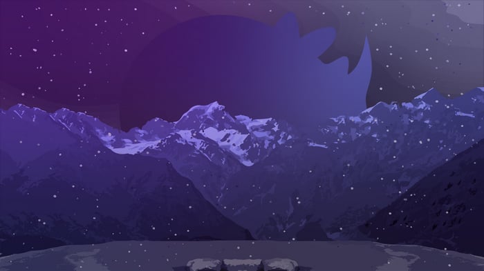 Rhino Linux Mountains and Lake at Night