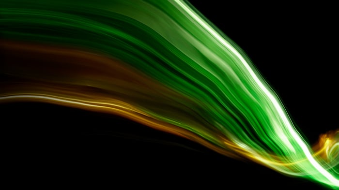 Acer abstract green and gold light streaks