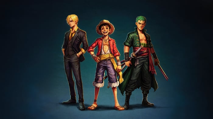 Monkey D. Luffy, Zoro, and Sanji from One Piece