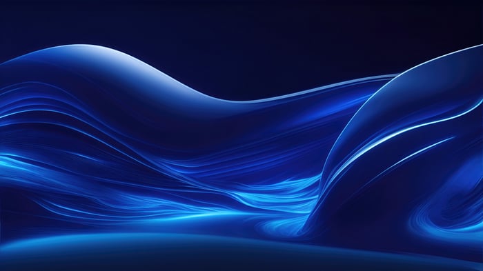 Abstract Blue Waves Flowing