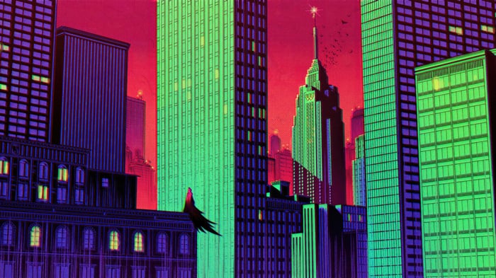 Batman on Wayne Tower