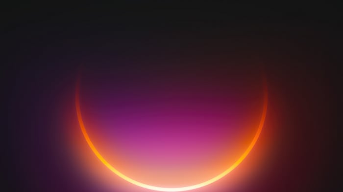 Neon Half Circle with Purple and Orange Gradient
